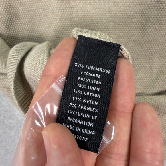 Mack Weldon Mens XXL Tech Linen Polo Cardigan Tan Beige Button Front Knit Shirt - Picture 7 of 7